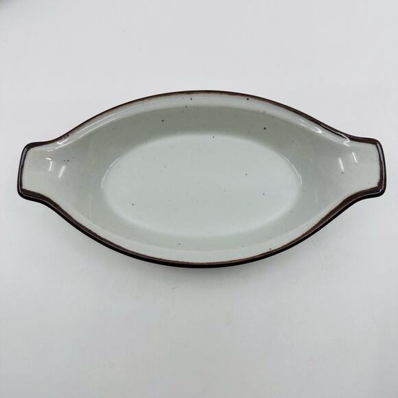 VTG Stoneware Set Cream Speckled 6 Bakers 5 Mugs Vintage Serveware Bakeware 11Pc - Picture 9 of 15